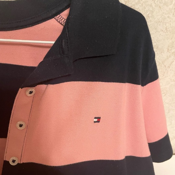 Tommy Hilfiger Pink and Blue Button Polo womens - Picture 2 of 3